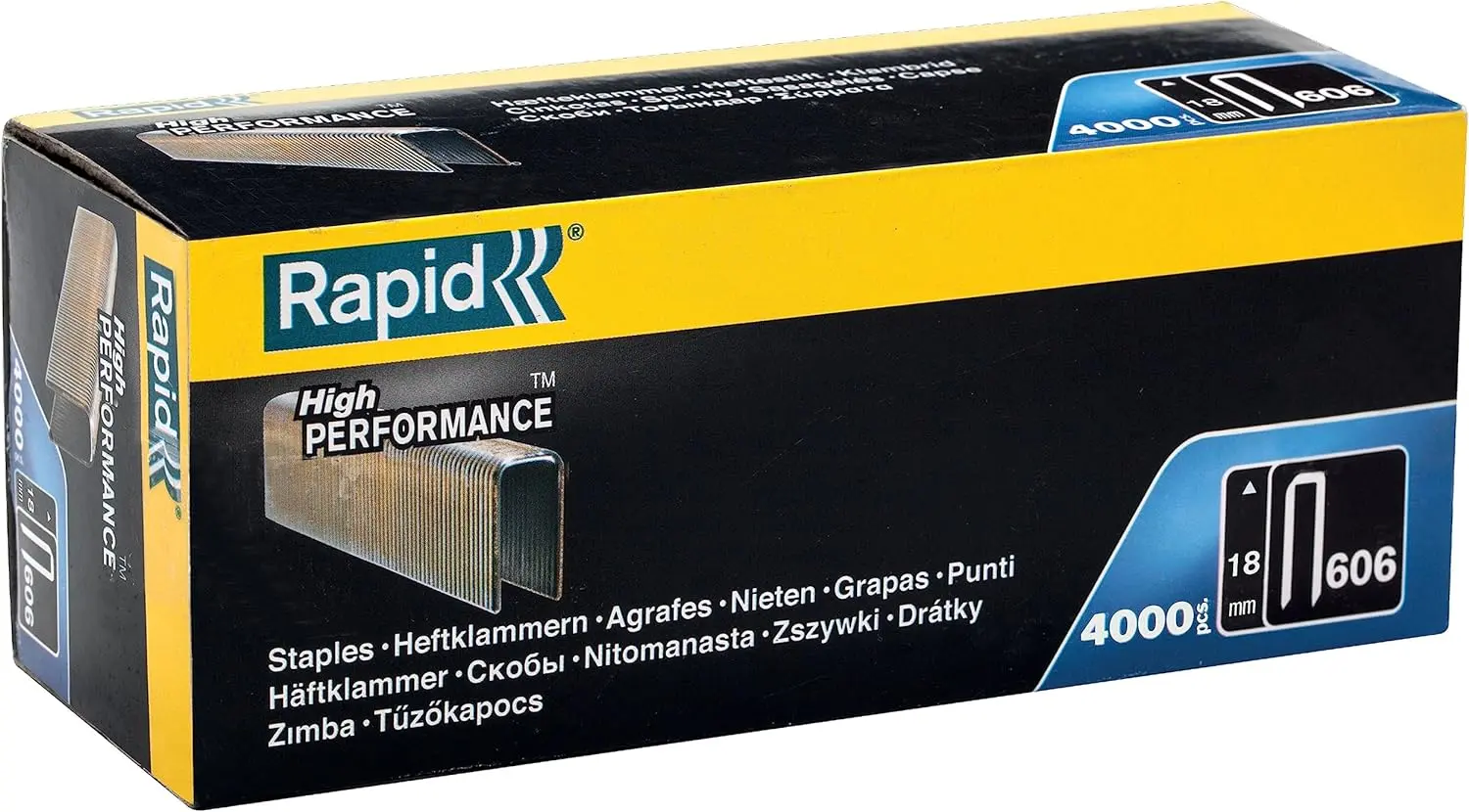 Agrafes en fil plat galvanisés n° 606/18 mm - 4000 pièces - Boite en carton - RAPID-ISABERG - 11897602