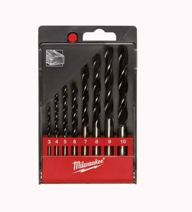 Coffret de 8 mèches à bois 3 pointes MILWAUKEE DIN 7487 E - 4932352466 Coffret de 8 mèches à bois 3 pointes MILWAUKEE DIN 7487 E - 4932352466