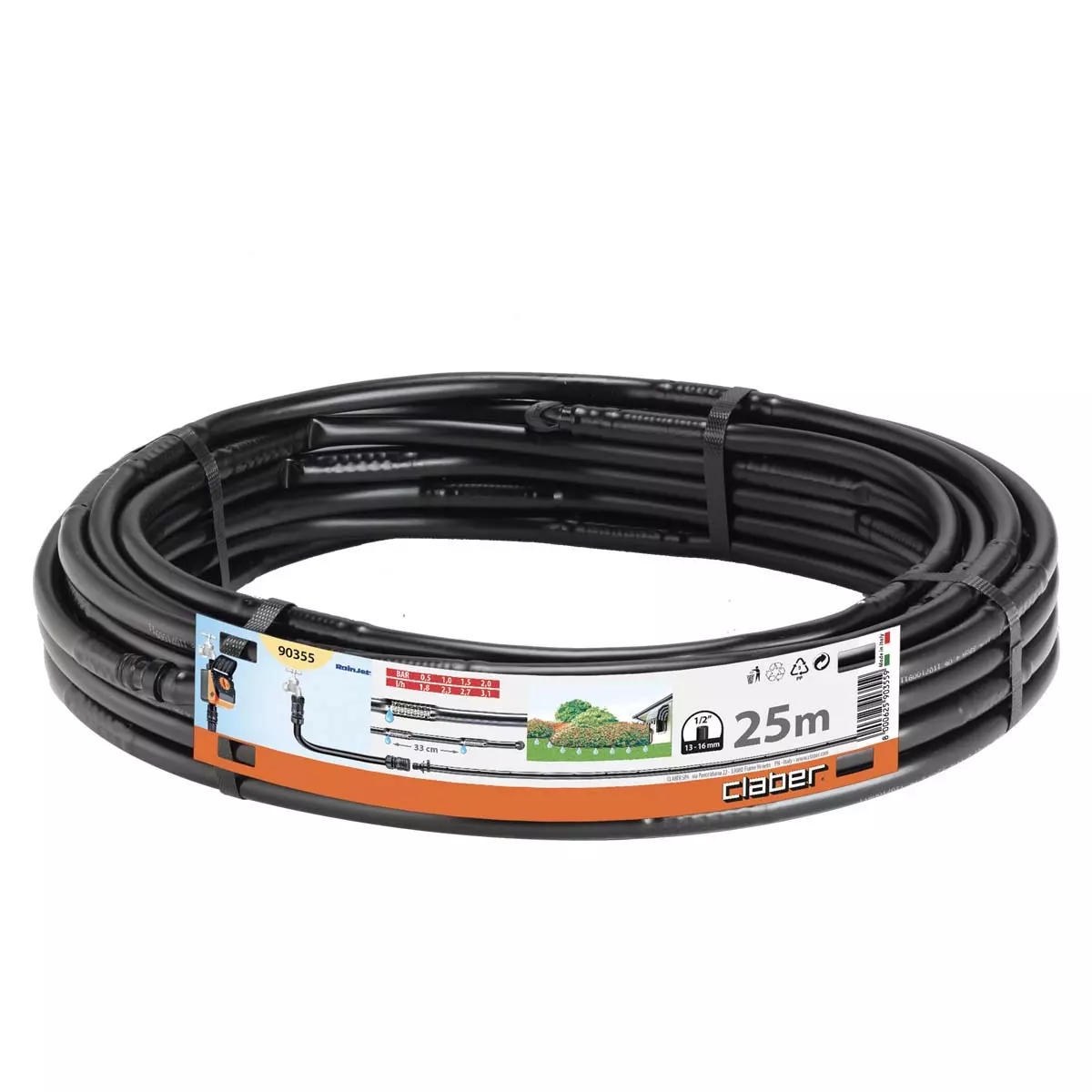 Tuyau goutteur incorporé - 13x16 en 25 m - CLABER - 90355