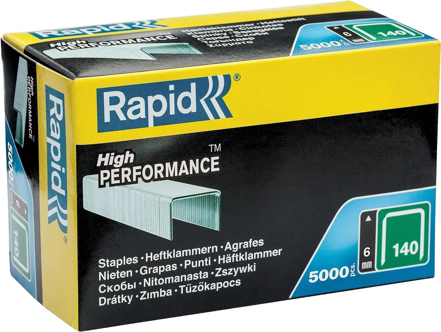 Agrafes en fil plat galvanisés n° 140/06 mm - 5000 pièces - Boite en carton - RAPID-ISABERG - 11905711