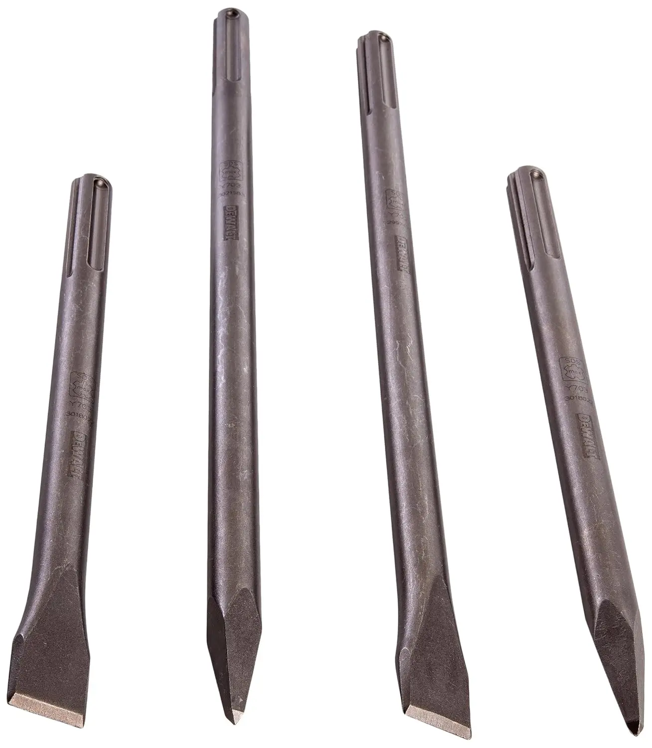 Ensemble de 4 burins pointus et plats - DEWALT - SDSMAXSET-QZ
