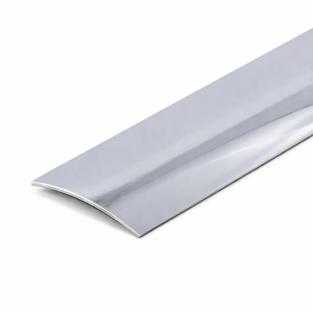 Seuil demi-bombé adhésivé L.93cm x larg.30mm Inox - DINAC - 6411020 00