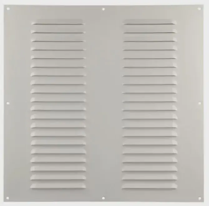 Grille à persienne 436 alu blanc 500x500 - RENSON 45005006