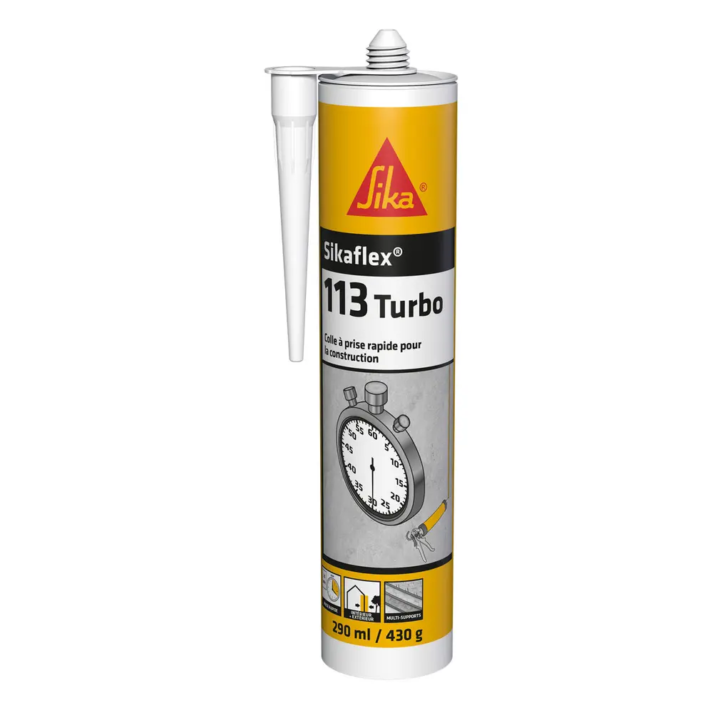Colle construction SIKA à prise rapide Sikaflex-113 Turbo - Blanc - SIKA - 632352