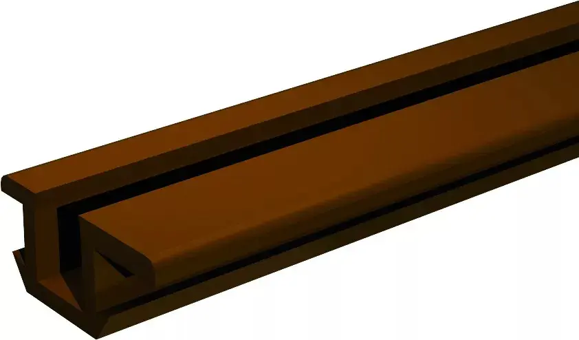 Rail Pico PVC rainuré 25 - Longueur 5 m - Marron - MANTION - 25/500M