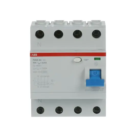 INTERRUPTEUR DIFFÉRENTIEL ABB- F200 - 4P - 40A - 30MA - TYPE AC