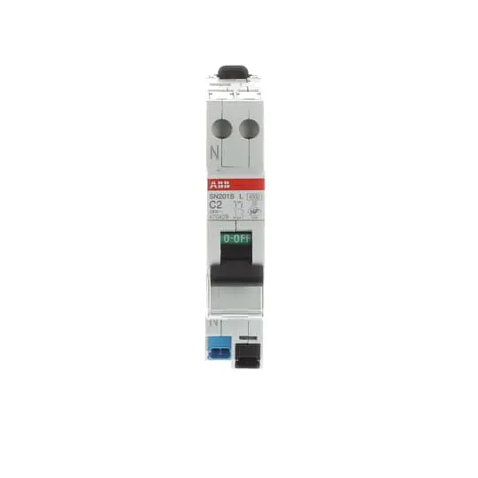 Disjoncteur modulaire - 1P+N - 2A - courbe C - 4500A/6kA-peignable-Auto - SN201SL 