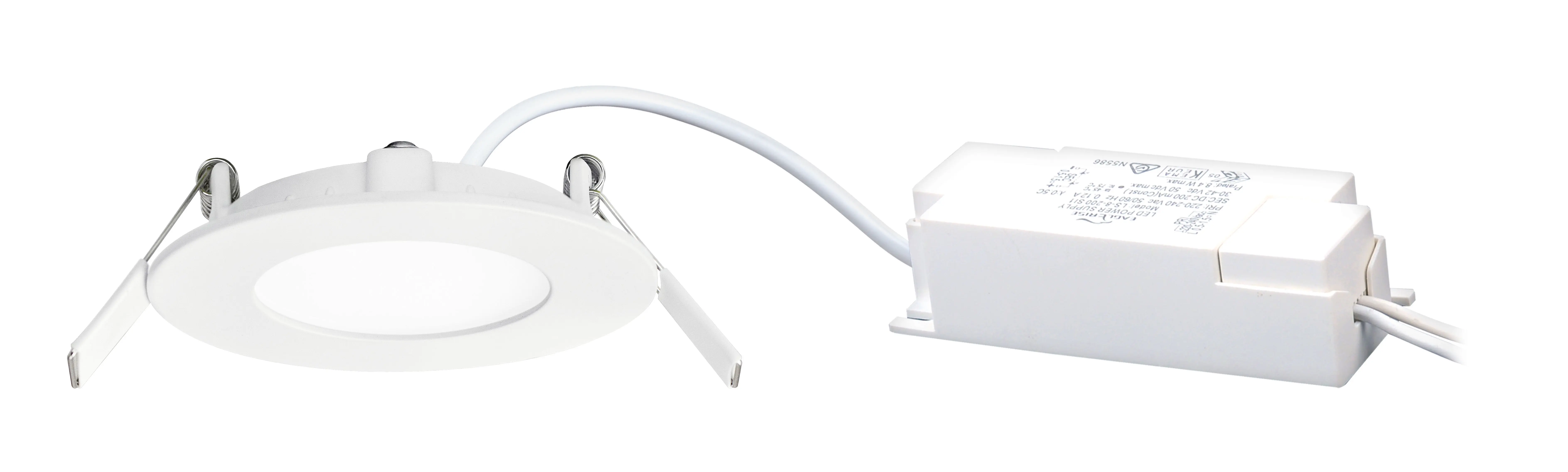 FLAT LED Encastré plat rond fixe blanc 110° LED intég. 5W 3000K 400lm - ARIC - 50459