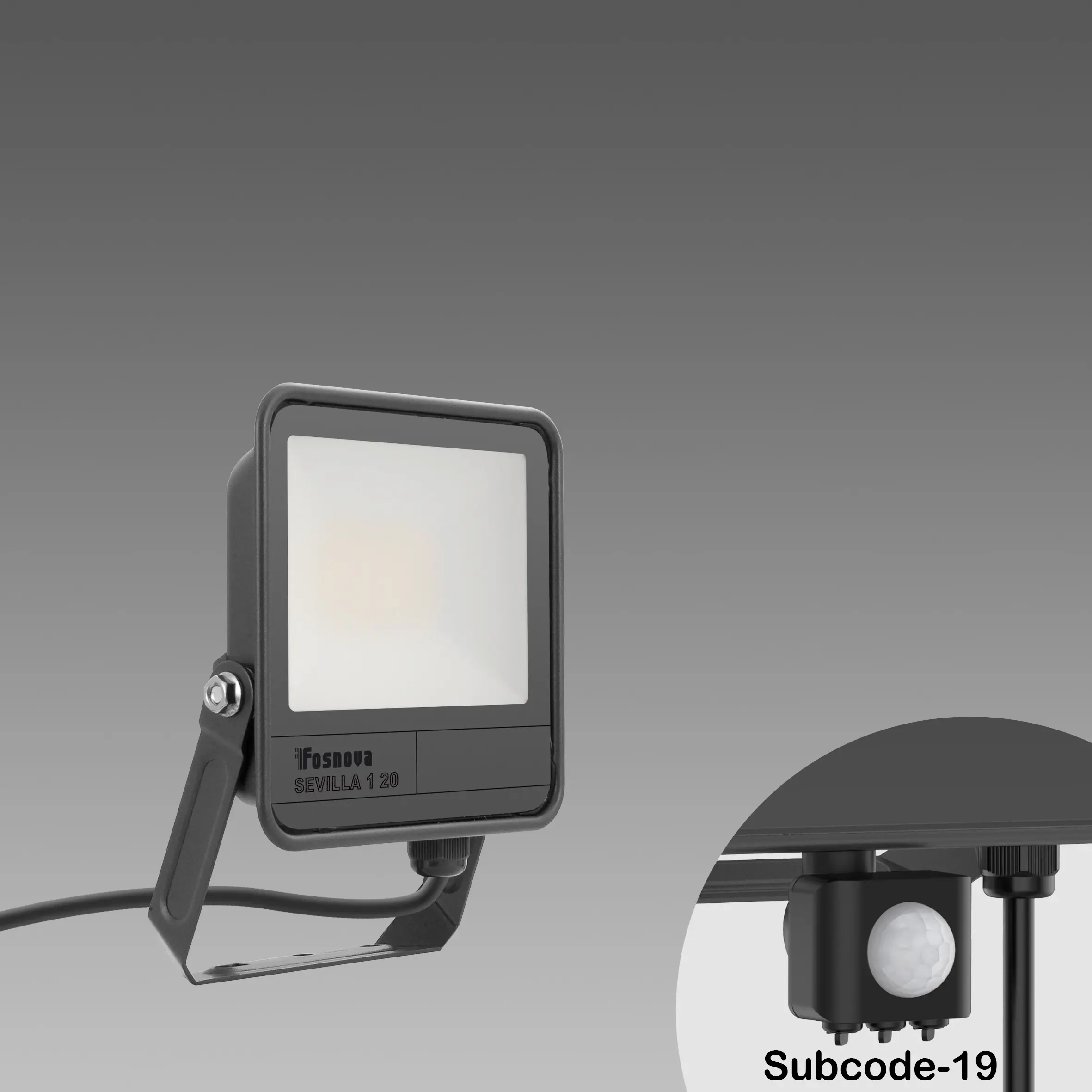 PROJECTEUR DÉTECTEUR LED EXTÉRIEUR 20W 3000K 2100LM GRAPHITE
