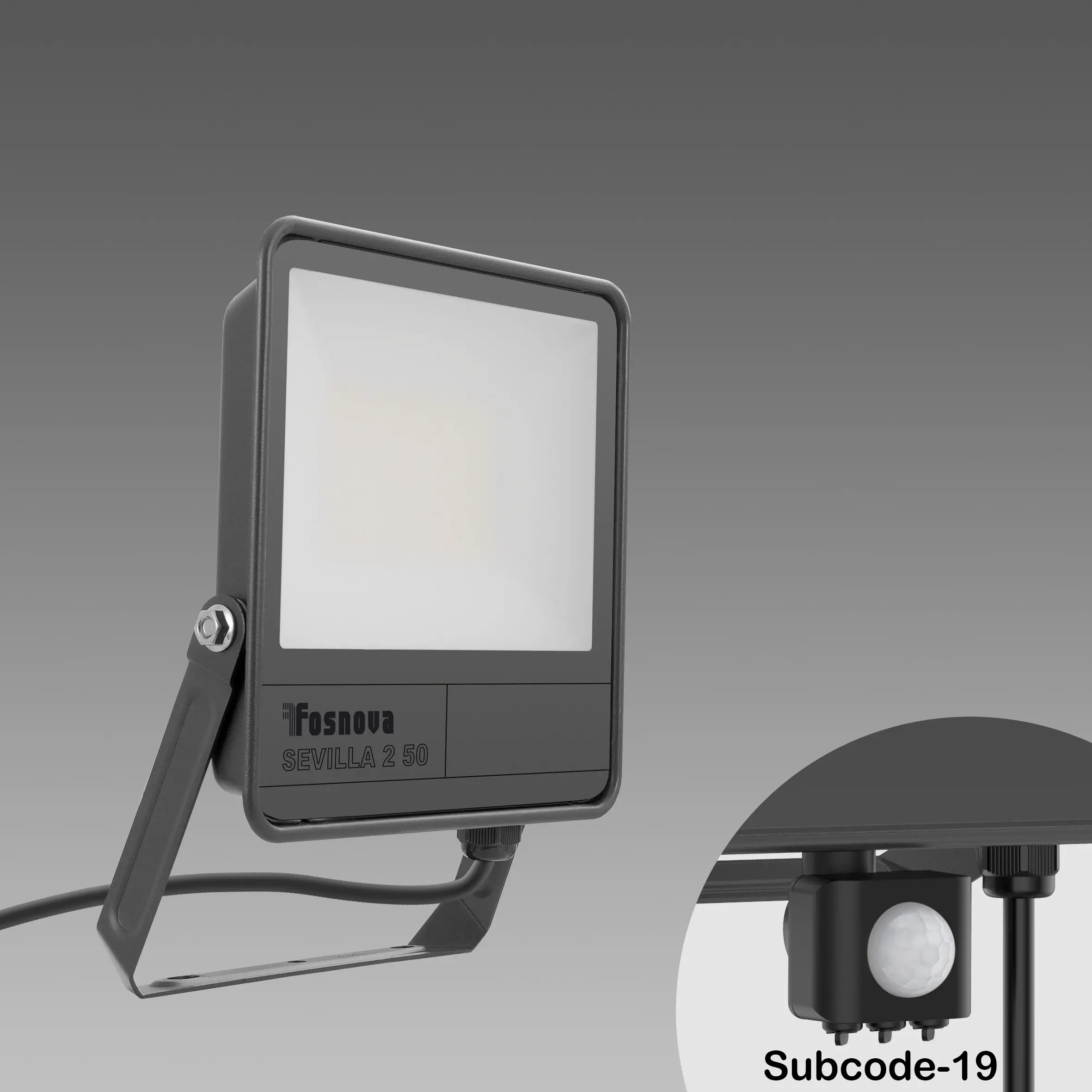 PROJECTEUR DÉTECTEUR LED EXTÉRIEUR 50W 3000K 5200LM GRAPHITE