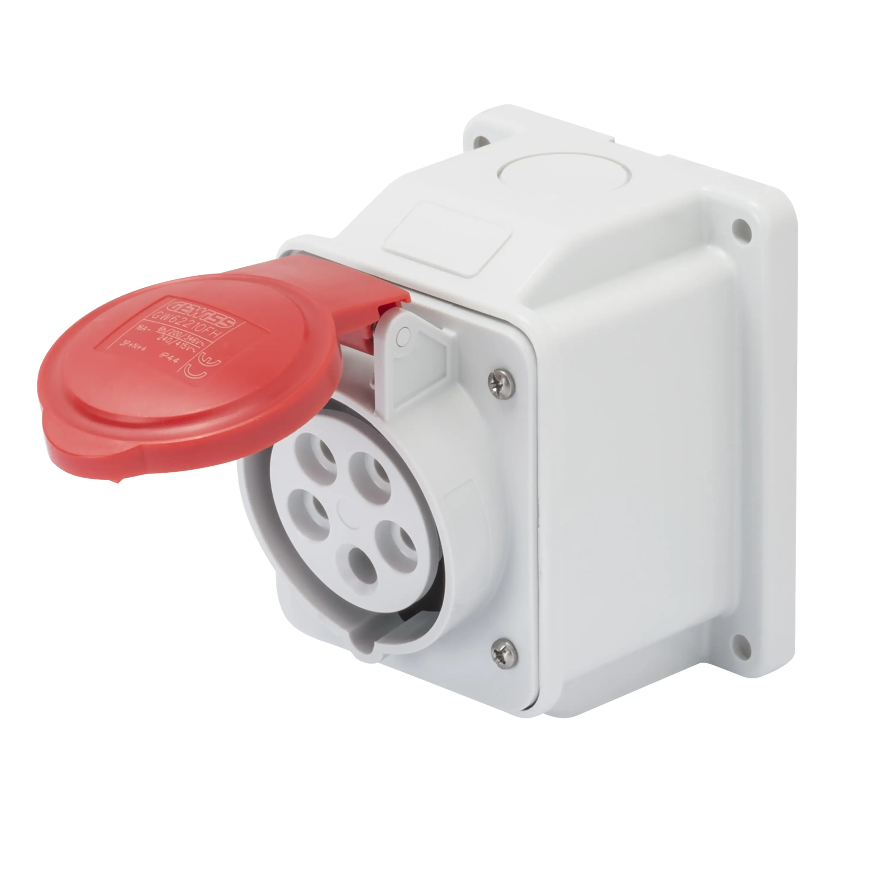 SOCLE MURAL FEMELLE IEC DE PR.10°PR.SAI.3P+T 32A 400V 6H