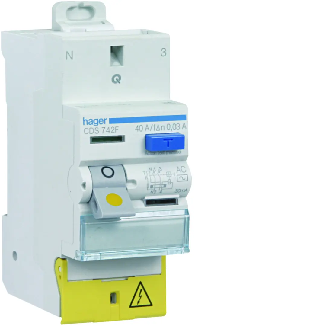 Interrupteur différentiel 2 poles 40 A 30 mA Type AC à Borne décalée SanVis