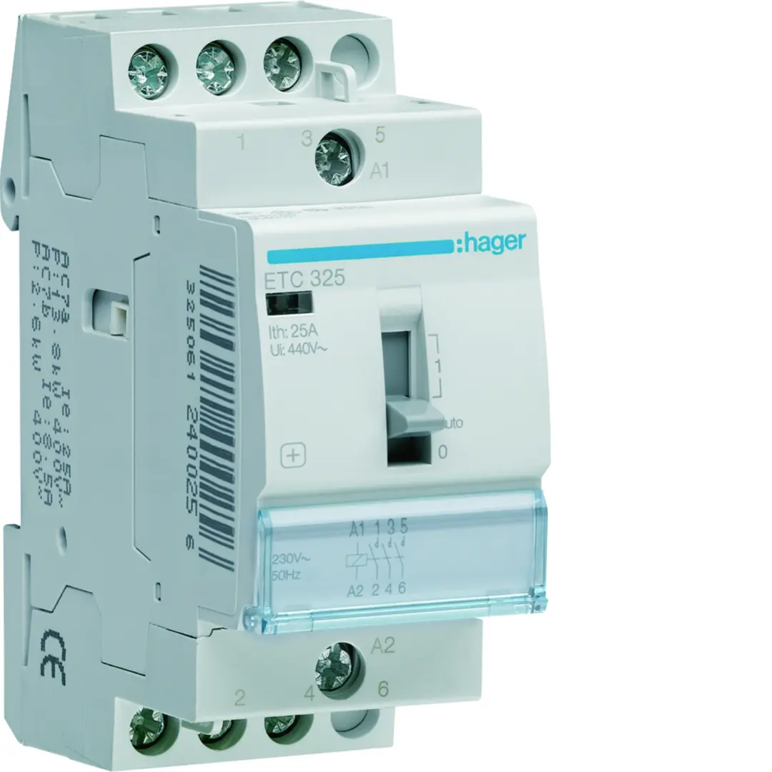 Contacteur Jour-Nuit 25A, 3F, 230V 2 module