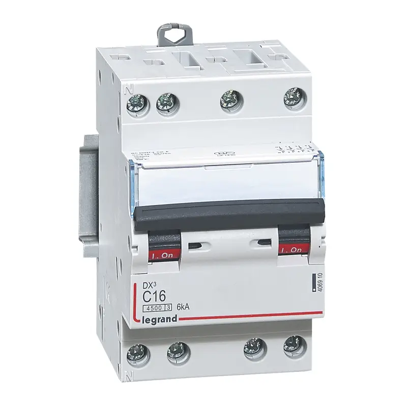 Disjoncteur DX³4500 6kA bornes à vis 4P 400V~ 16A courbe C - 3 modules