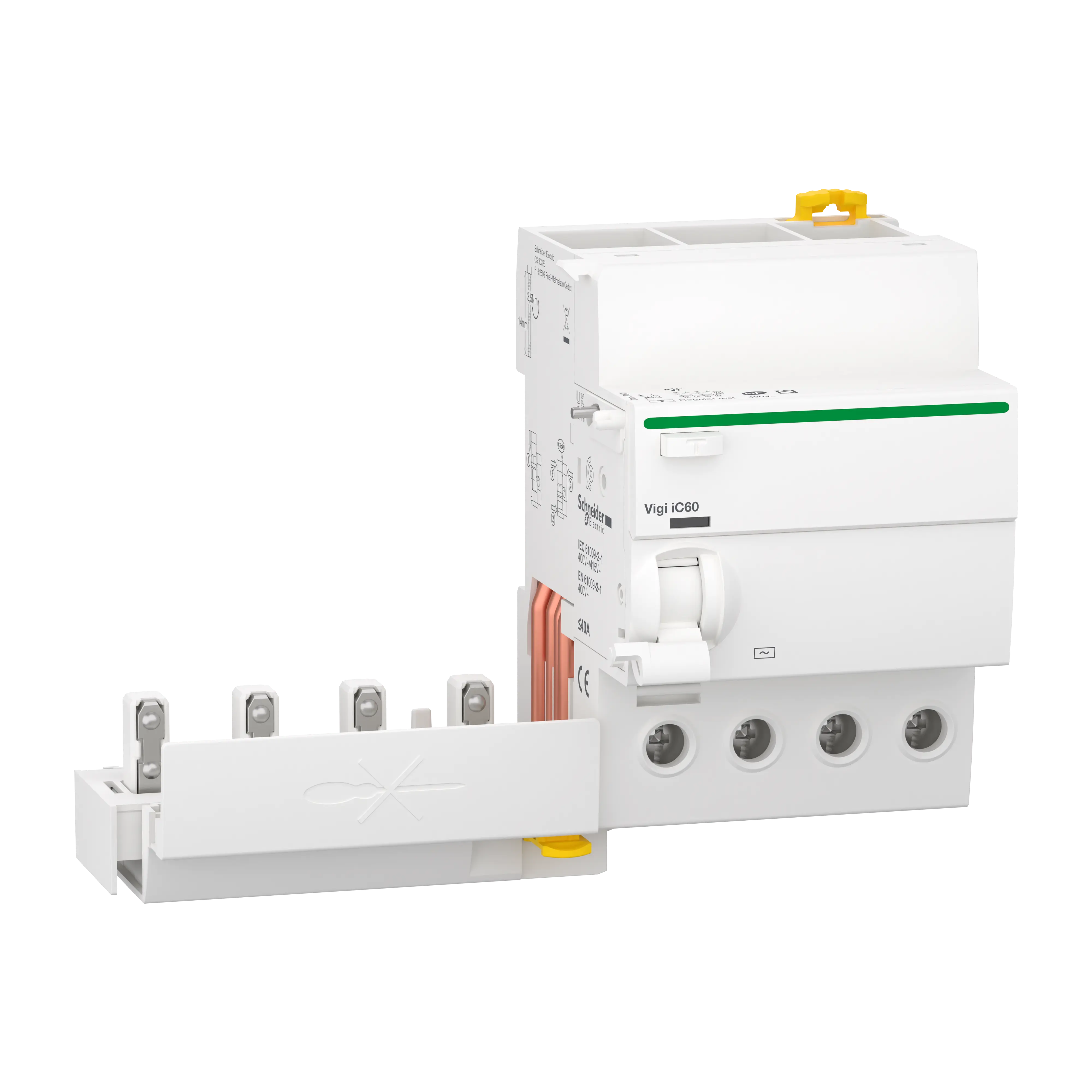 Acti9 Vigi iC60 - Bloc diff 400Vca (Ph/Ph) - 4P - 40A - 30mA - Type AC - SCHNEIDER ELECTRIC - A9Q11440