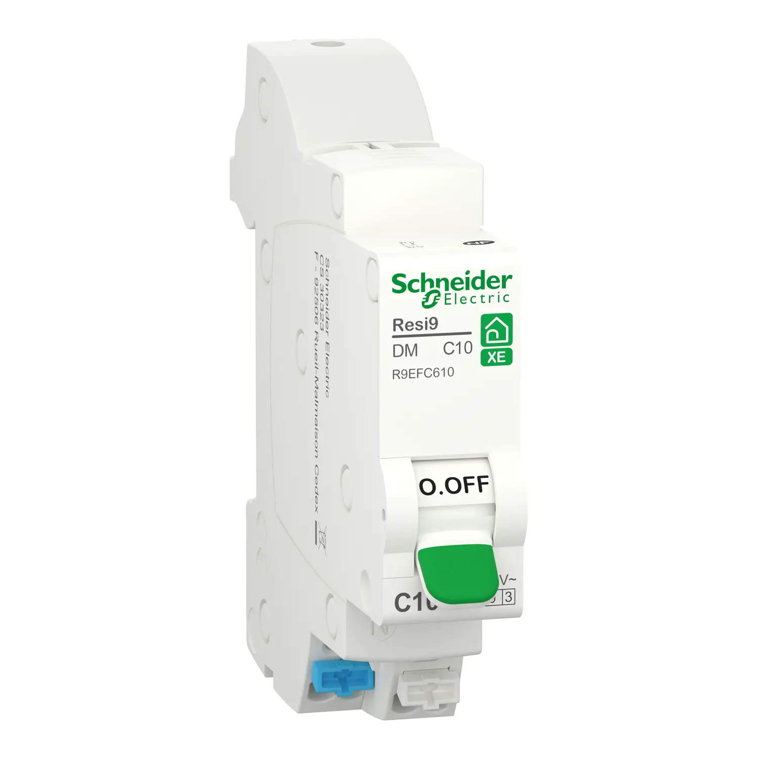 Resi9 XE - disjoncteur modulaire - 1P+N - 10A - courbe C - embrochable - SCHNEIDER ELECTRIC - R9EFC610