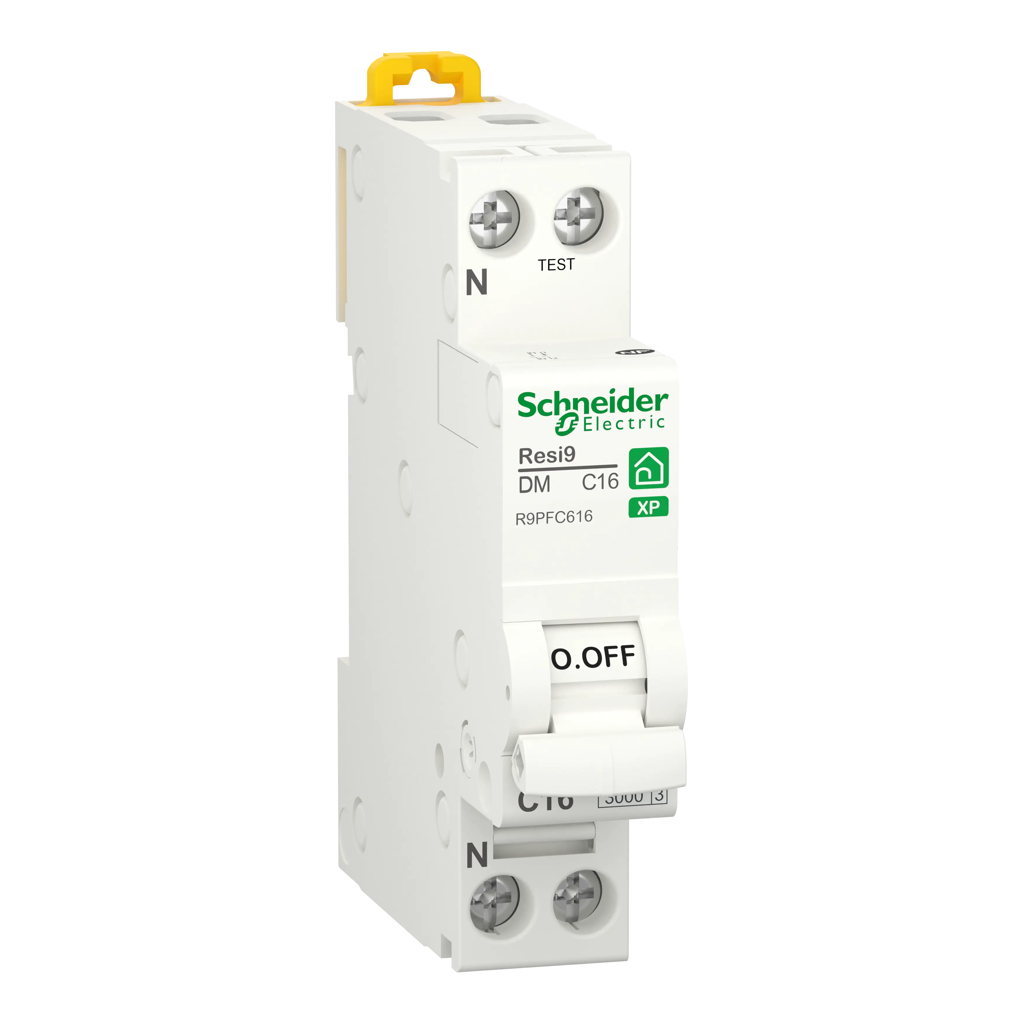Resi9 - disjoncteur modulaire - 1P+N - 16A - courbe C - peignable - SCHNEIDER ELECTRIC - R9PFC616