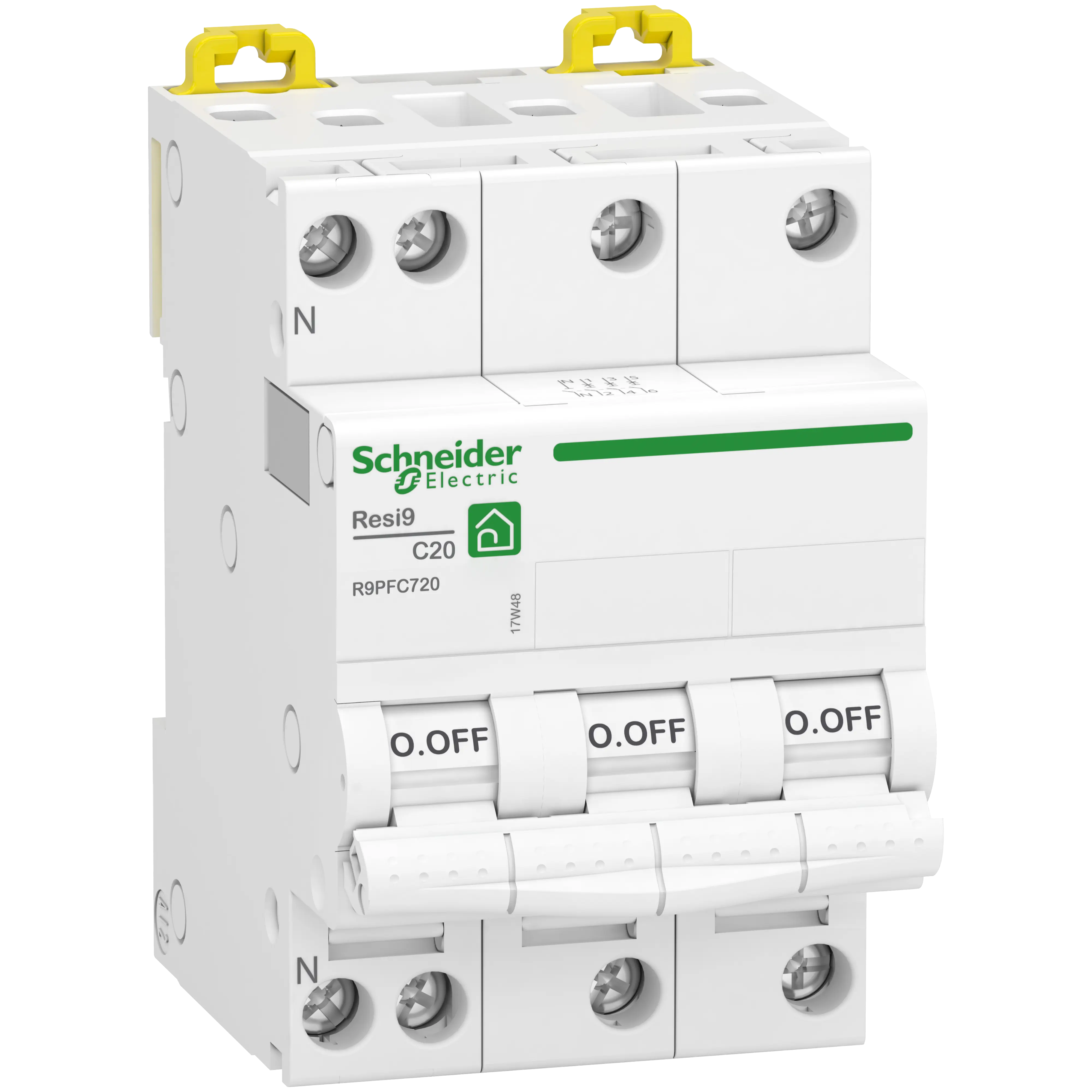 Resi9 - disjoncteur modulaire - 3P+N - 20A - courbe C - peignable - SCHNEIDER ELECTRIC - R9PFC720