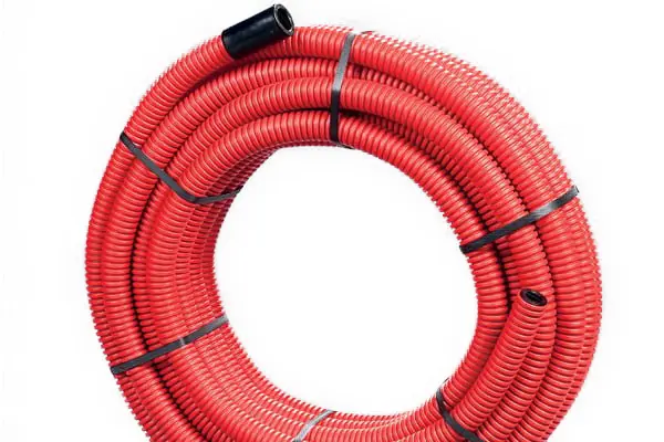 Gaine Janoflex annelée rouge diamètre 40mm couronne de 25 mètres - ELYDAN - 2127
