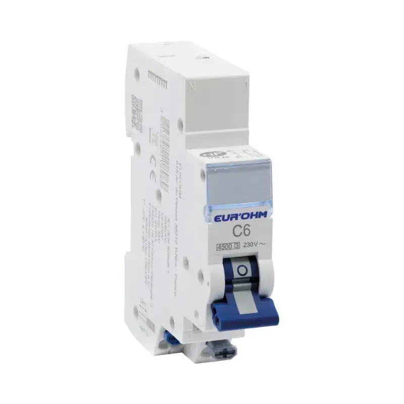 Disjoncteur 1P+N 6A courbe C connexion rapide/rapide 4,5kA NF - EUROHM - 20303