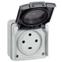 Prise étanche 3P+T 20A Plexo complet IP55 saillie - gris - LEGRAND - 91656