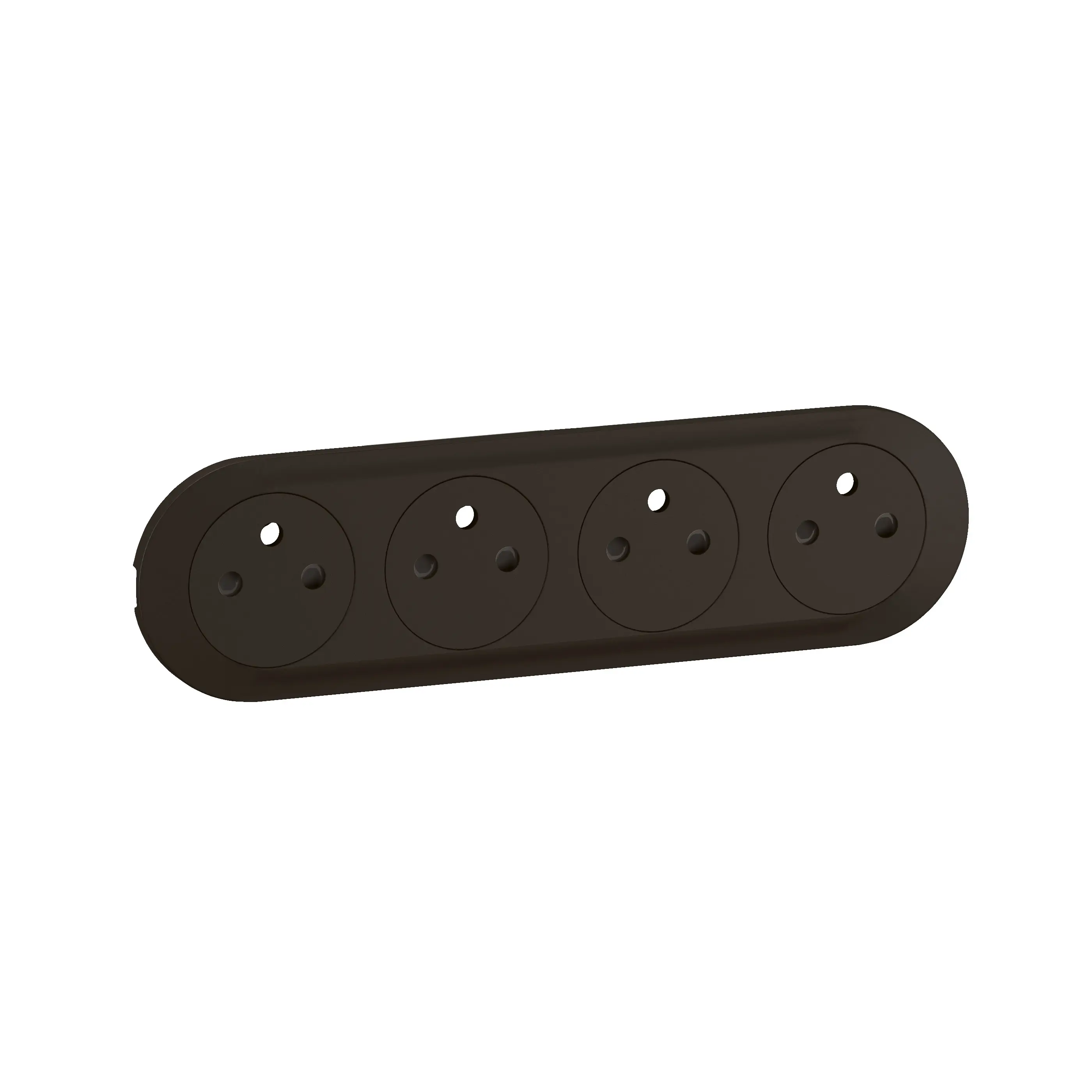 Enjoliveur pour prise de courant fort précâblée 4x2P+T compacte Surface à bornes automatiques Céliane - Noir - LEGRAND - CN0114