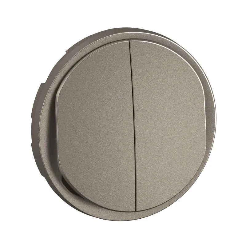 Enjoliveur pour double poussoir NO+NF lumineux Céliane - Titanium - LEGRAND - CT3001