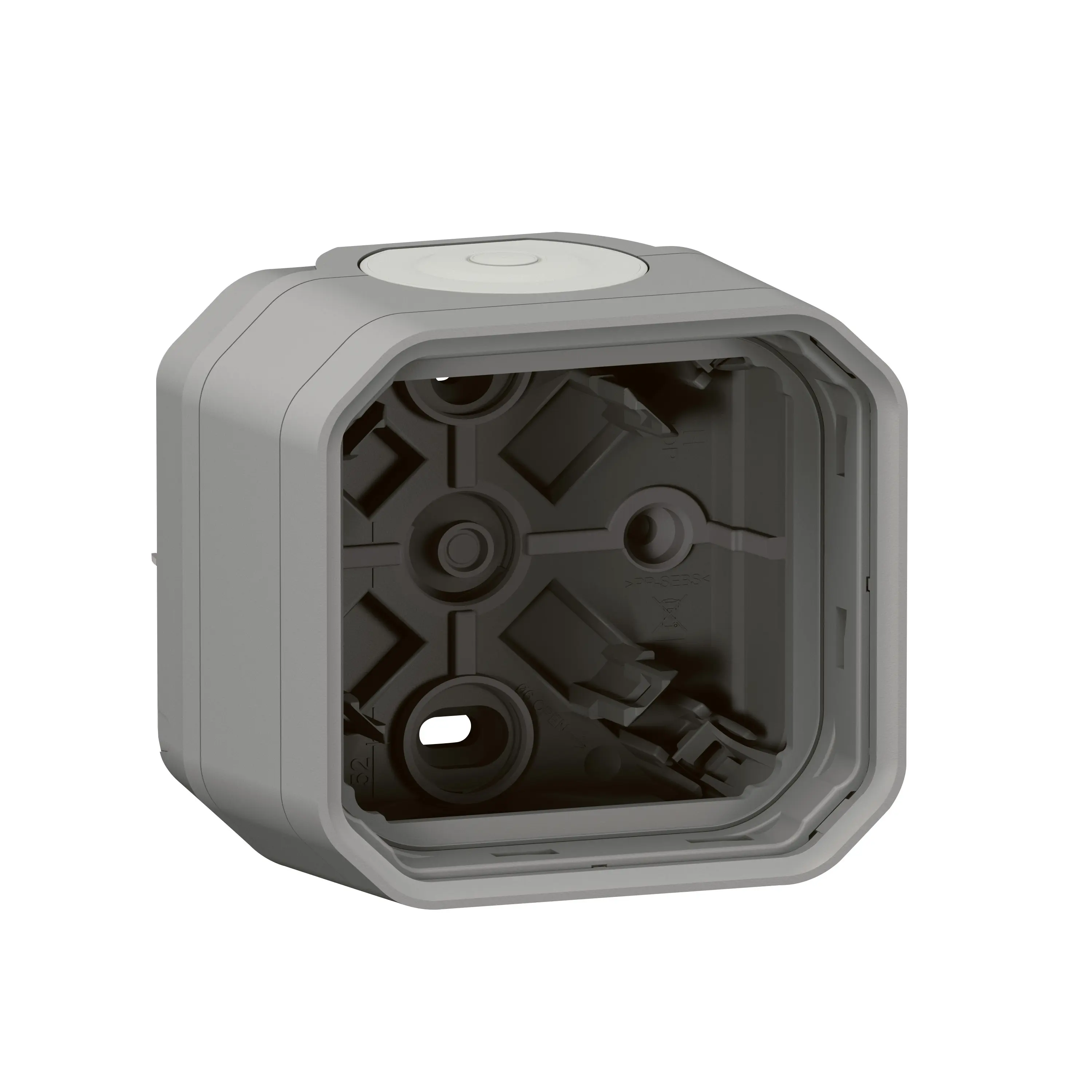 Boîtier saillie étanche Plexo 1 poste avec 2 embouts à membrane et 1 entrée - Gris - LEGRAND - 069651L