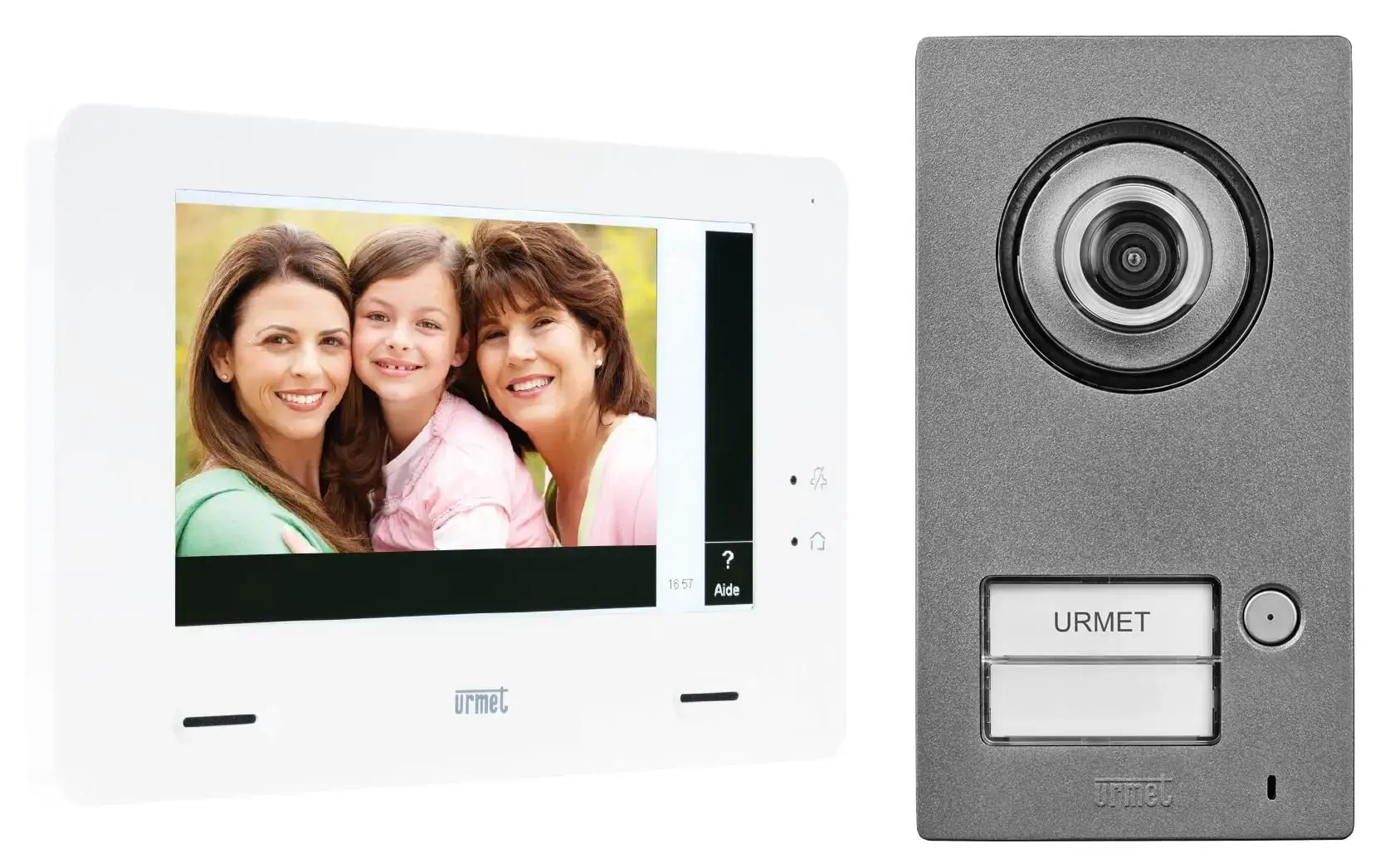 Kit portier vidéo Mini Note +, platine avec 1 bouton-poussoir, moniteur 7 pouces - URMET YOKIS - 1722/95