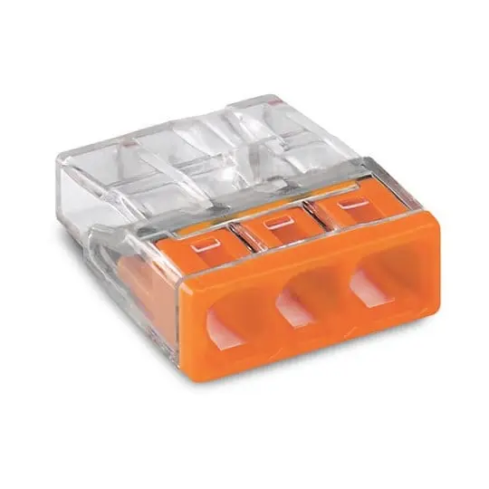 Borne WAGO 2273 - 3 x 0,5 à 2,5mm² Transp. / Orange - WAGO - 2273-203