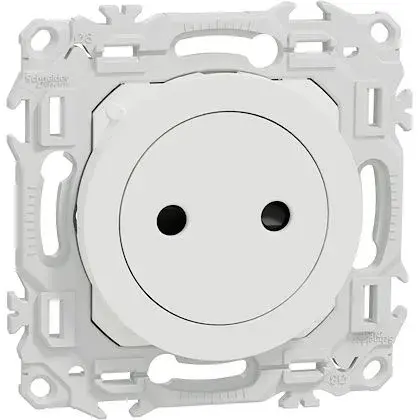 Prise 2P affleurante bornes automatiques blanc craie - SCHNEIDER - S920033
