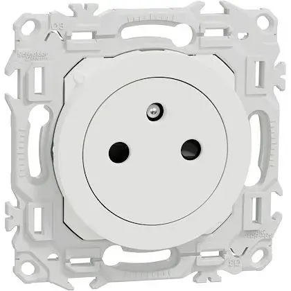 Lot de 108 prises odace 2P+T affleurantes Blanc craie - SCHNEIDER - S920052P