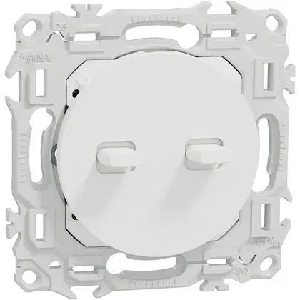 Double va-et-vient ou poussoir à levier odace 10AX Blanc craie - SCHNEIDER - S920213