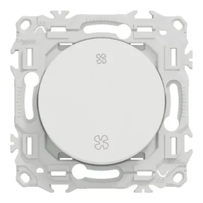 inter ou poussoir VMC 2 vitesses odace 10AX Blanc craie - SCHNEIDER - S920233