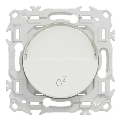 Bouton-poussoir porte-étiquette odace symbole carillon - blanc craie - SCHNEIDER - S920246