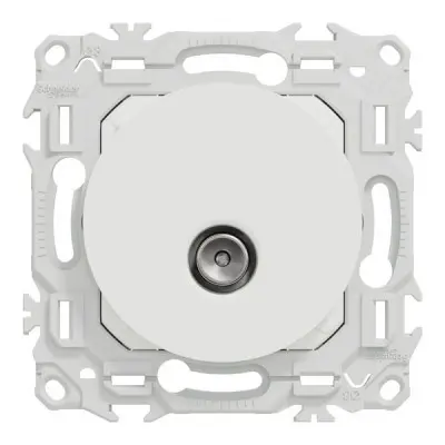 Prise TV simple mâle odace sortie coaxiale - blanc craie - SCHNEIDER - S920445