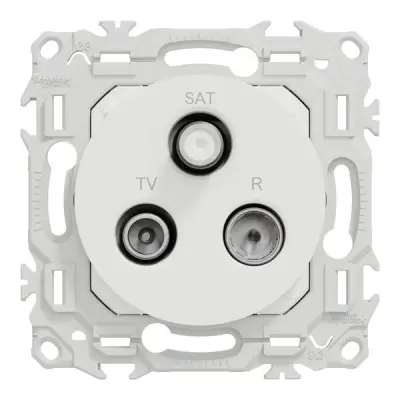 Prise TV/FM/SAT odace - sorties coaxiales - blanc craie - SCHNEIDER - S920461