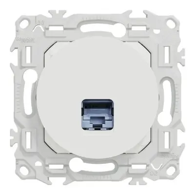 Prise RJ45 odace - Cat6 STP grade 2TV min à grade 3TV - blanc craie - SCHNEIDER - S920476