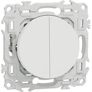 Double va-et-vient ou poussoir avec griffes odace 10AX Blanc craie - SCHNEIDER - S925214