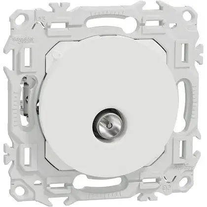 Prise TV simple mâle avec griffes odace Blanc craie - SCHNEIDER - S925445