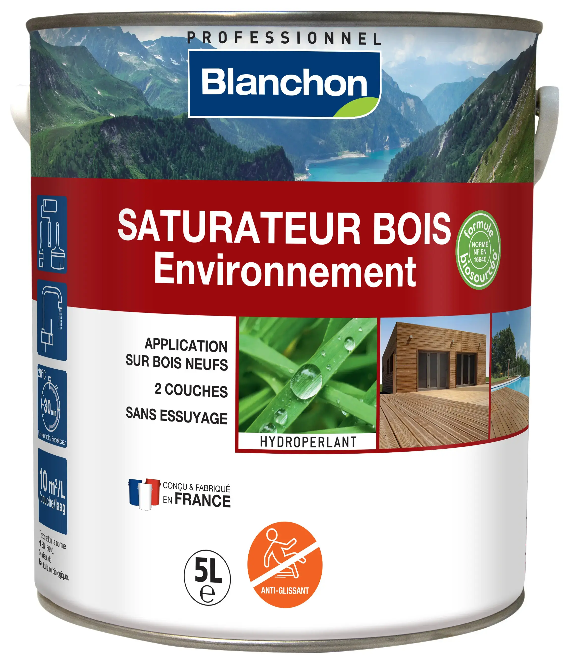 Saturateur Bois Environnement - Bois Clair - Pot de 5L - BLANCHON - 07102911