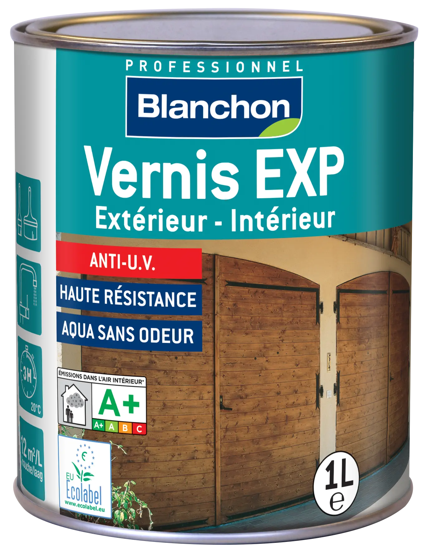 Vernis EXP pour boiseries et menuiseries int/ext  incolore mat 1 L – Haute résistance aux UV – BLANCHON - 04103713