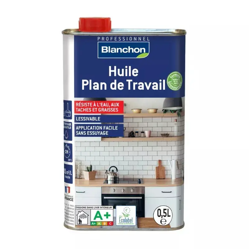 Huile plan de travaille biosourcee chêne 0,5 L - BLANCHON - 00252910