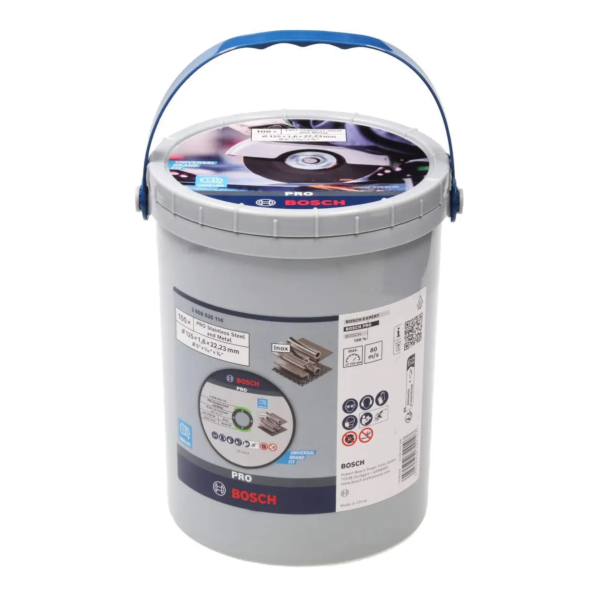 100 Disques à tronçonner PRO Inox & métal ø125x1,6mm - BOSCH - 2608626114