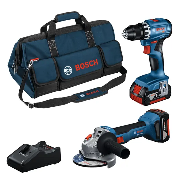 Combo Kit 2 outils 18 V GSR + GWS + 2x4,0 Ah + GAL Professional