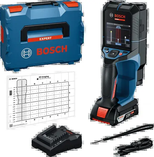 Scanner mural Expert 18V D-Tect 18V-200-17 C - BOSCH - avec 1 batterie 2Ah - chargeur - L-Boxx - 0601081605