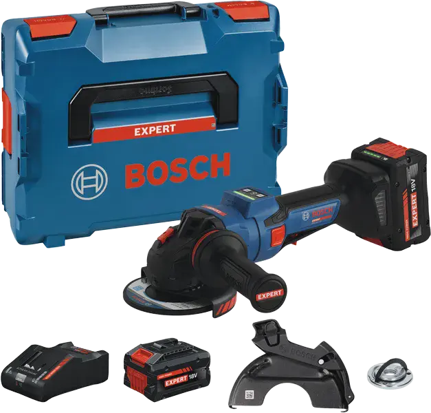 Meuleuse angulaire EXPERT EXWS18V-15PS 125mm - BOSCH - avec 2 batteries 8Ah - chargeur - L-BOXX - 06019M6402