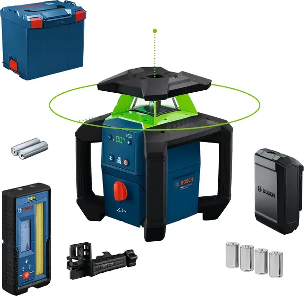 Laser rotatif PRO GRL18V-4-34CVG - BOSCH - avec batteries 1,5V LR14 - LBOXX - 0601061H01