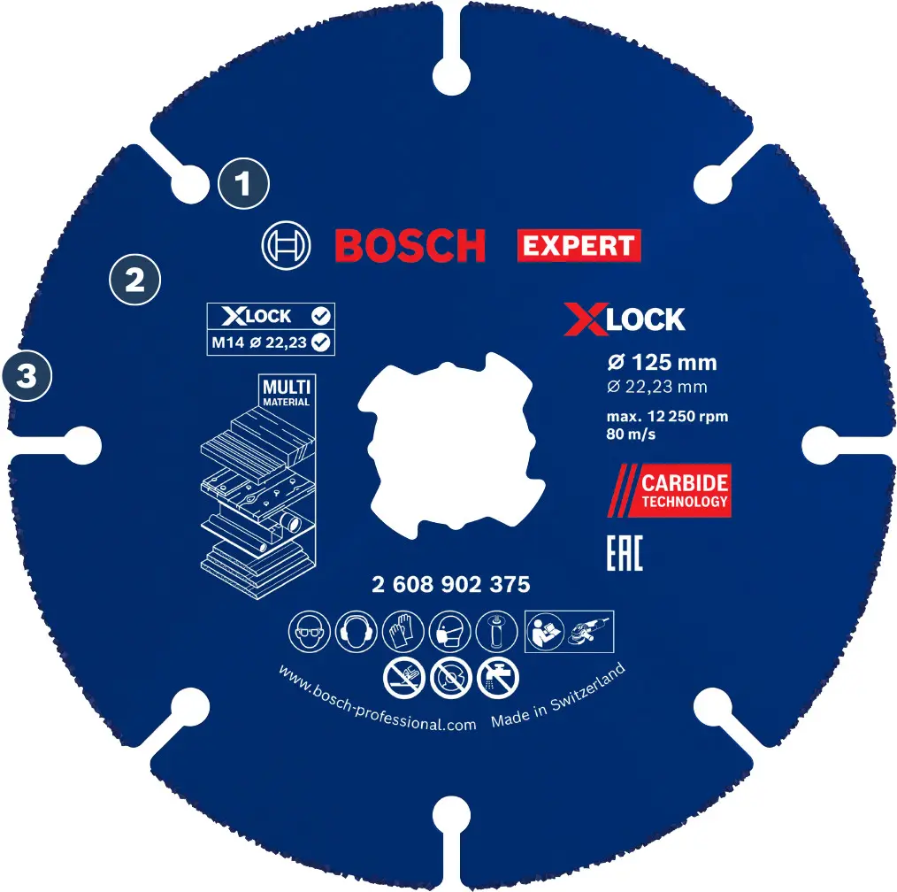Disque à tronçonner carbure mulit-matériaux Diam 125 mm - BOSCH Expert - 2608902375