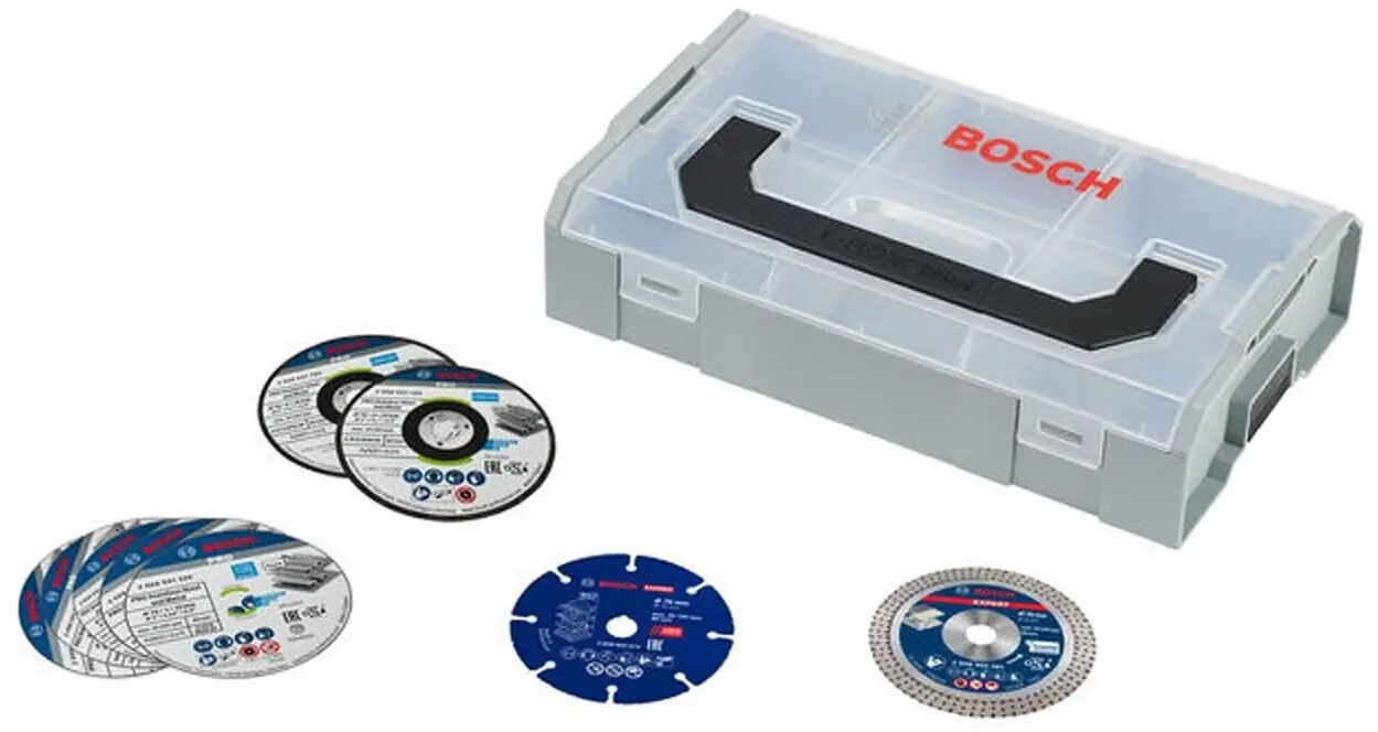 Jeu de 9 disques abrasifs pour meuleuse d'angle, dans une mini L-BOXX - BOSCH - 061599768P